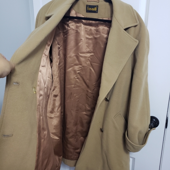 VINTAGE FENNLLI Brown Wool & Cashmere Belted Long Coat - Picture 8 of 16